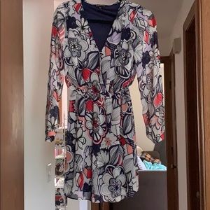 🍁 Express Purple, Pink, White, and Red Dress